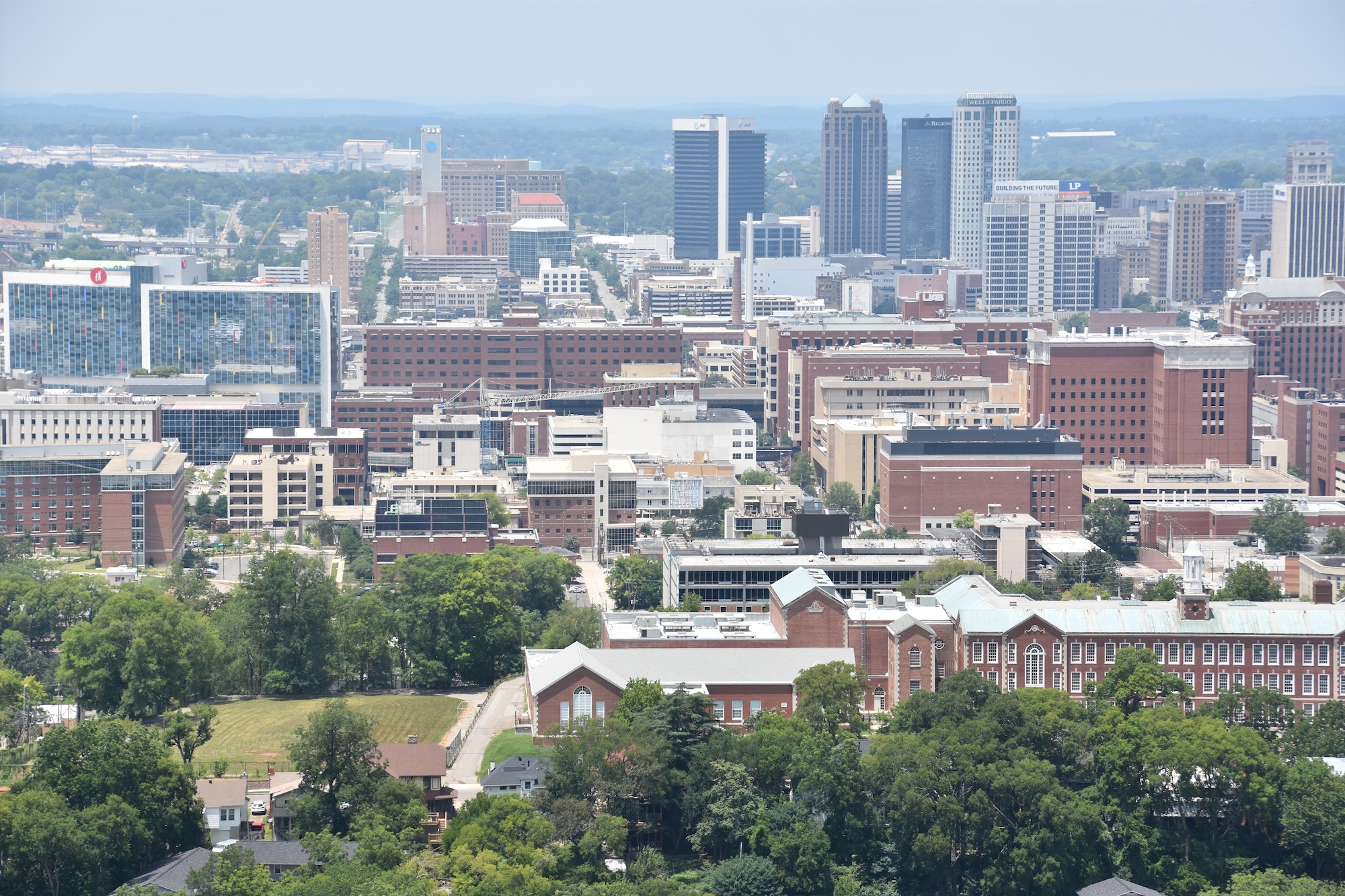 Vulcan statue overlooking the Birmingham skyline